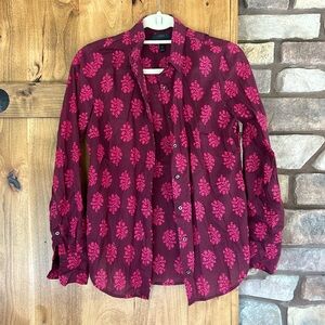 J. Crew | Perfect Shirt in Fern Printed Indian Cotton